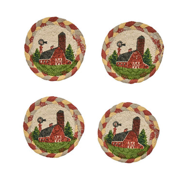 Barn Printed Braided Coasters - Set of 4 Park Designs - The Fox Decor